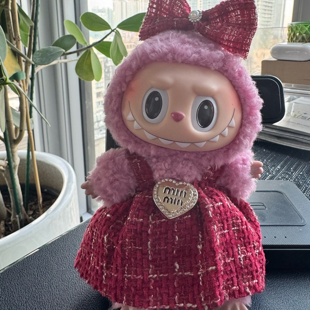 Pink and Red Doll with Heart Accessory